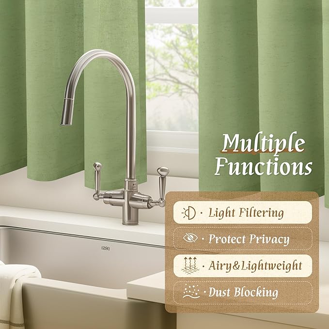 LAMIT Sage Green Linen Curtains - Image 9