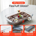8pcs Set Rectangular Bakeware with PP LID (4 Airtight & 4 Lids) | BPA Free, Leakproof, Dishwasher, Microwave & Freezer Safe | Baking Dish Set with Plastic Lids | Containers for Kitchen - Clear