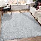 Goolela Grey Area Rug 6x9 Fluffy Fuzzy Shag Rug - Image 2