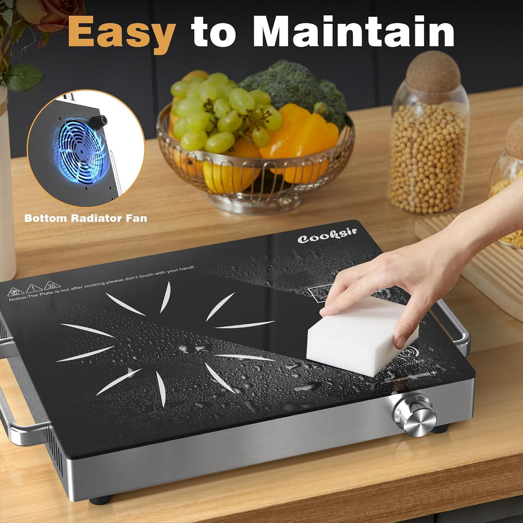 Single Burner Electric Cooktop Countertop Burner 110V 1800W