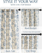 jinchan Lined Linen Floral Curtains - Image 5