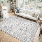 Washable Area Rug 8x10 Gray, Large Soft Rugs - Image 7