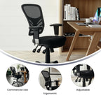 Flash Furniture Mid-Back Black Mesh Multifunction Executive Swivel Ergonomic Office Chair with Adjustable Arms