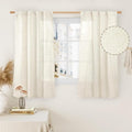LAMIT 45 Inch Short Window Linen Curtains, Light Filtering Panels Back Tab and by LAMIT