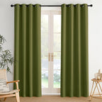 NICETOWN Room Darkening Draperies Curtains Panels, 2 Panels Olive Green W52 x by NICETOWN
