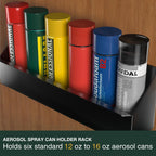Wall-Mount Aluminum Aerosol Storage Shelf Organizer, Trailer Storage Shelves Compatible With Six Standard 12Oz To 16Oz Cans For Enclosed Racing Trailers, Shop, Garage, Storage