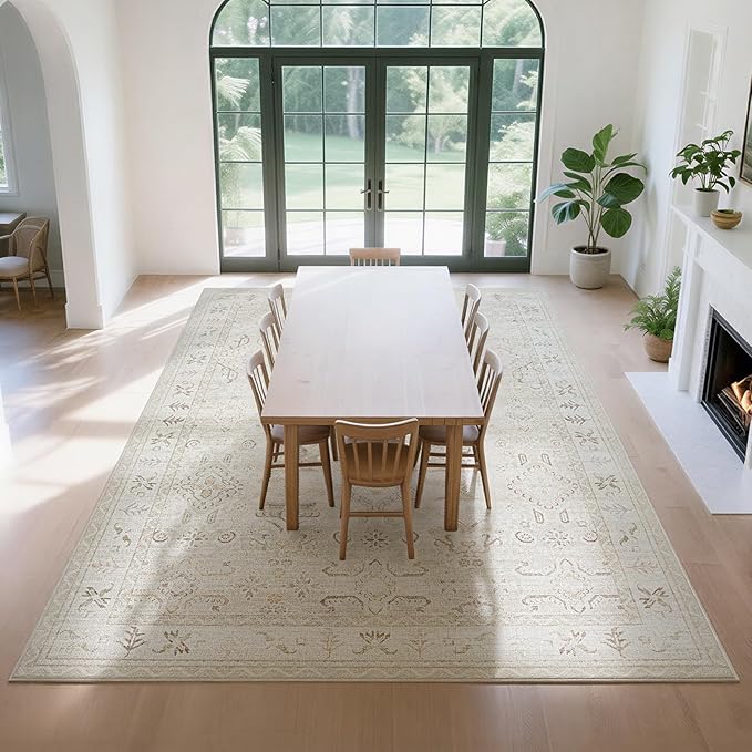 Washable Rugs 8x10 Area Rugs for Living Room-Light Brown Rugs for Bedroom - Image 7