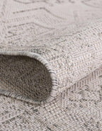 Unique Loom Outdoor Aztec Collection Area Rug - Coba (2' x 6' 1" Runner, Light Gray/ Ivory)