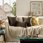 GIGIZAZA Brown Velvet Pillow Covers 16x16, Square Solid Throw Pillow Covers - Image 8