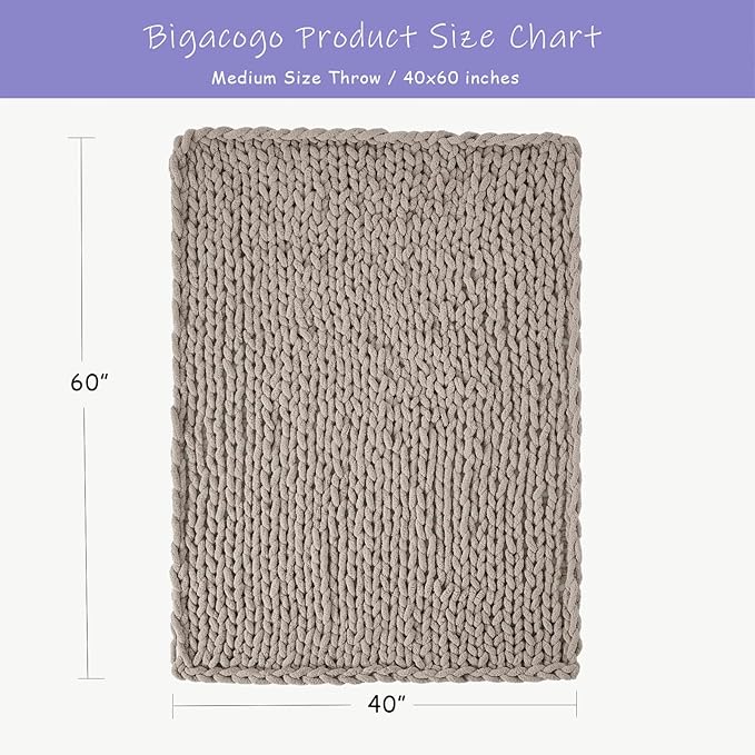 Bigacogo Chunky Knit Throw Blanket - Image 2