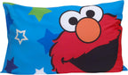 Sesame Street Awesome Buds Elmo/Cookie Monster 4 Piece Toddler Bed Set, Blue/Red/Green, 4 Piece Set