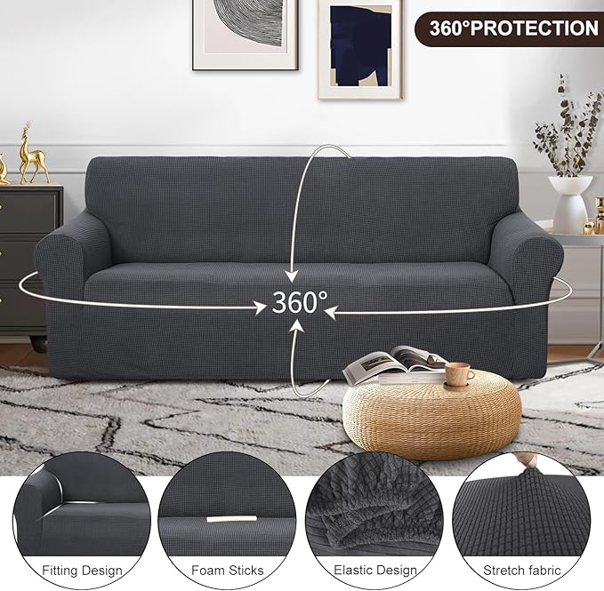 U-NICE HOME Stretch Couch Cover Sofa Cover Sofa Slipcover Furniture Protector - Image 3