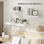 Heimlove 48 x 12 Deep Floating Shelves Wall Mounted Set of 2 White