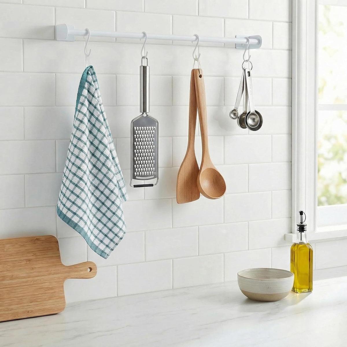 White Classic [8 Pack] Premium Dish Towels for Kitchen, with Hanging Loop - Heavy Duty Absorbent 100% Cotton 410 GSM Terry Kitchen Towels, 16x26 (Aqua)