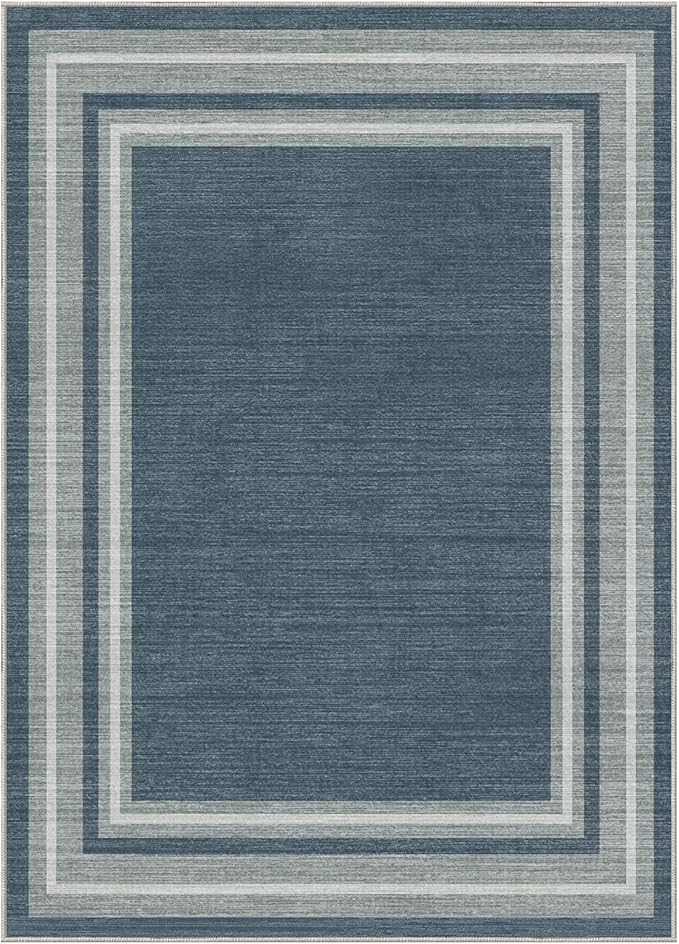 OPPODREAM Border Soft Area Rugs 5x7, Washable Blue Rug - Image 9
