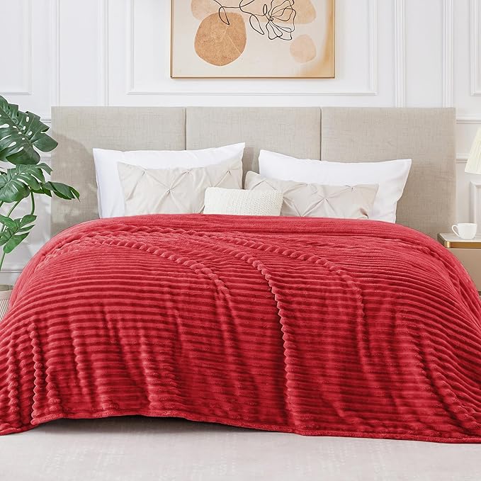 BEDELITE Fleece Blanket Queen Size – 3D Ribbed Jacquard Soft and Warm - Image 2