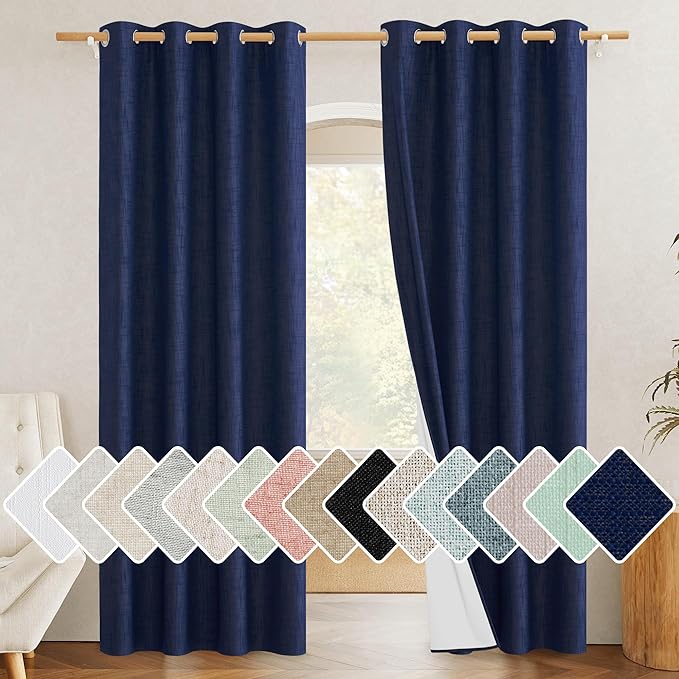 NICETOWN 100% Absolutely Blackout Linen Curtains by NICETOWN