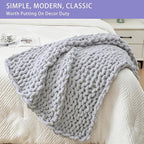 Bigacogo Chunky Knit Throw Blanket - Image 3