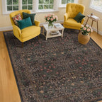 Dark Brown Washable Area Rug for Living Room - Image 3