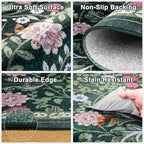 10x12 Area Rugs for Living Room: Floral Washable Rug Vintage Large Soft Boho - Image 6