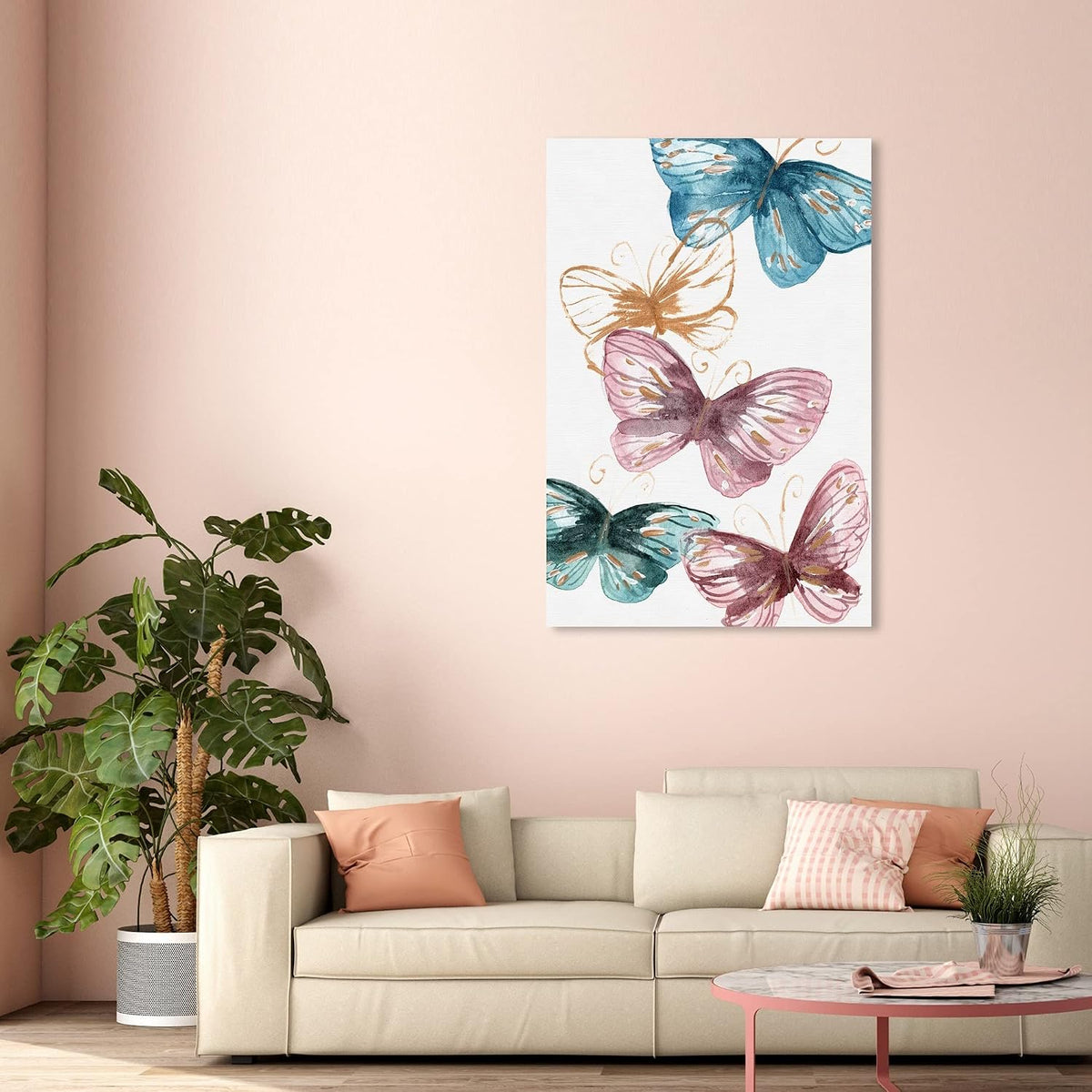 The Oliver Gal Artist Co. Animals Wall Art Canvas Prints 'Blooming Butterflies' Insects