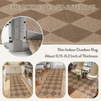 Lahome Colette Checkered Easy Jute Runner Rug, 2x6 Kitchen Mats - Image 4
