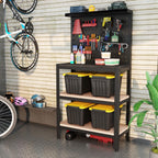 72 Quart Plastic Storage Bin On The Wheels, Stackable and Nestable Storage Boxes with Lids and Secure Latching Buckles, Large Storage Container (Black/Yellow, 72Quart-4Pack)