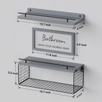 WOPITUES Floating Shelves for Bathroom Decor Art, Modern Grey
