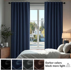 Deconovo Blackout Curtains, Thermal Insulated, W70 x L63 2 Panels, Back Tab - Image 4