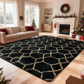8x10 Fluffy Area Rugs for Living Room, Shag Area Rug for Bedroom, Geometric by yulidayang