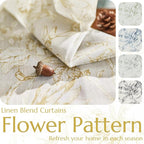 jinchan Floral Curtains 84 Inches Long Mustard Yellow Flower Linen Farmhouse - Image 4