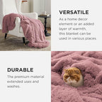 Bedsure GentleSoft Fluffy Dusty Pink Throw Blanket Gifts - Image 4