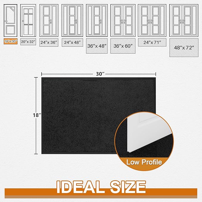 Mibao Dirt Trapper Door Mat for Indoor Outdoor, Waterproof All-Season, - Image 2