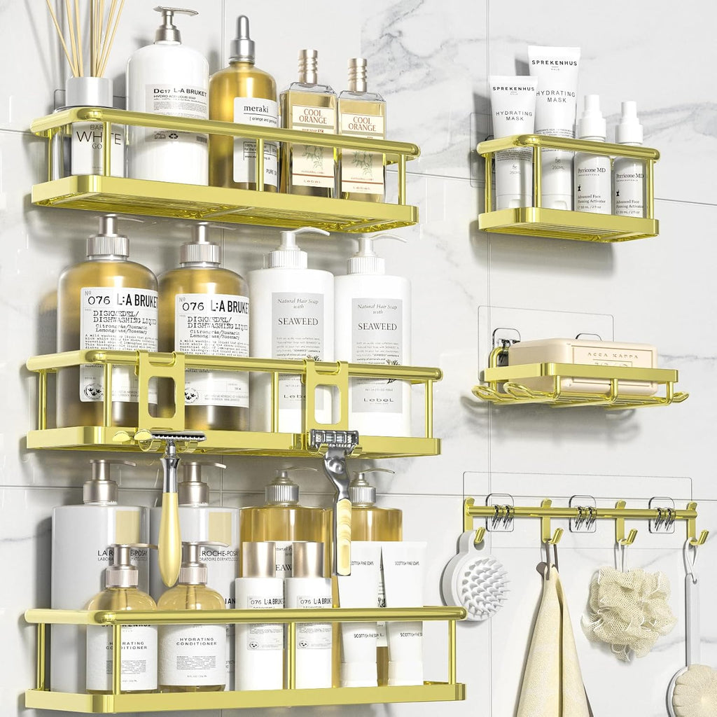 YASONIC Shower Caddy Adhesive, Rustproof Shower Shelves for Inside Shower