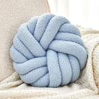 Uvvyui Knot Pillows, 14 Inch Decorative Throw Pillows Round Pillows Cushion, Soft Handmade Knotted Ball Pillow Plush Cushion Home Decor for Bed Couch Living Room (Ivory, 14 Inch)