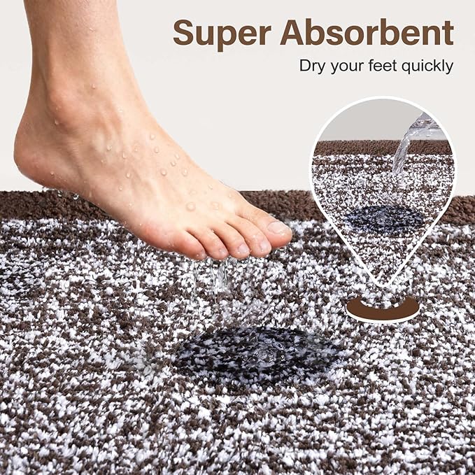 48x24 Long Bathroom Rugs Washable Non Slip, Soft Absorbent Quick Dry Mats - Image 7