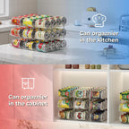 Can Organizer for Pantry 3 Tiers Rolling Can Storage Cupboard
