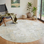 Round Rug 5ft Circle Rug Washable: Carpet Small Circular Area Rug by Aelenmu
