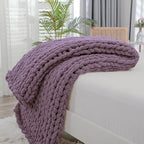 Bigacogo Chunky Knit Throw Blanket by Bigacogo