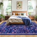 10x14 Area Rugs for Living Room: Floral Washable Rug Vintage Large Soft Boho - Image 3