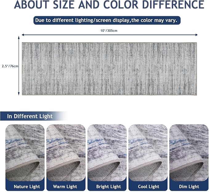 2.5x10 Washable Runner Rugs, 10 ft Runner Rug - Image 2