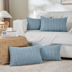 Fancy Homi 4 Packs Boho Light Blue Decorative Throw Pillow Covers 12x24 Inch by Fancy+Homi