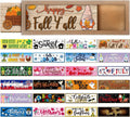 Barydat 25 Pcs Interchangeable Seasonal Wooden Signs with Frame, Retro