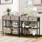 HOOBRO 29.5" Narrow Console Table with 2 Fabric Drawers, Small Sofa Table
