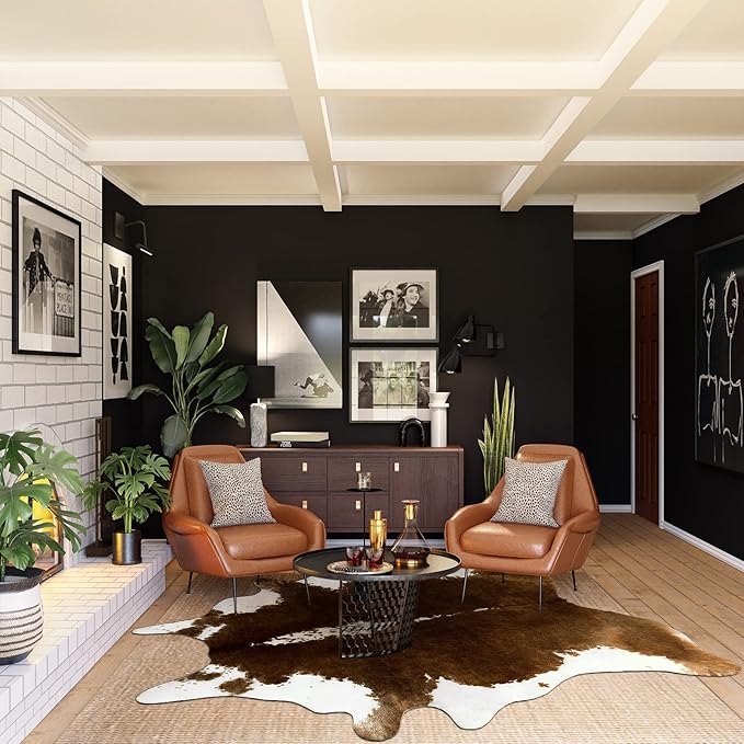 AROGAN Premium Faux Cowhide Rug 6.2 x 5.2 Feet, Sturdy and Large Size Cow Print by AROGANAREARUG