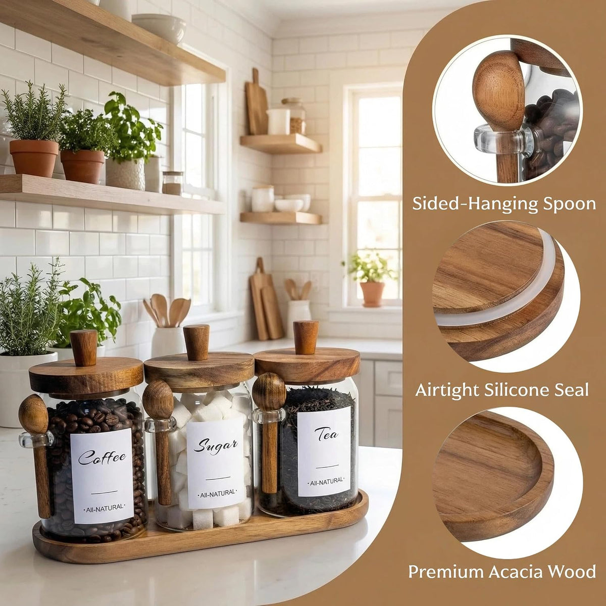 3-Pack 20oz Glass Coffee Container Set