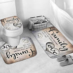 AZHM 4pcs Inspirational Quotes Shower Curtain Set with Rugs and Accessories