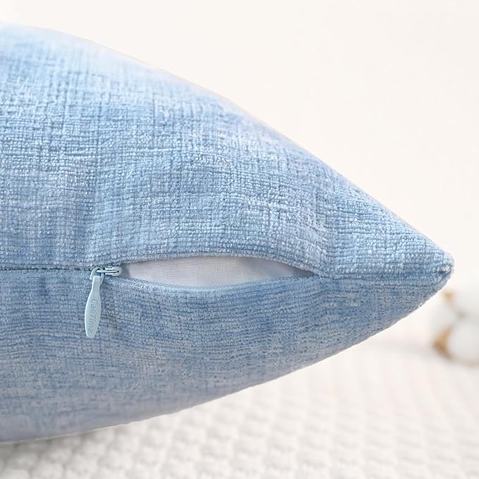 CaliTime Throw Pillow Covers Decorative 12 X 20 Inches Pack of 2 Cozy Chenille - Image 3