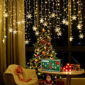 Snowflake LED Curtain Lights, Plug-in 19Ft/6M 96 LEDs Fairy String Lights
