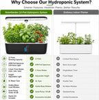 Hydroponics Growing System Kit 12 Pods Indoor Herb Garden with Grow Light